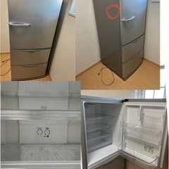 冷蔵庫、洗濯機 、机、椅子のセットです。
