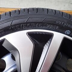 ★軽トラに！軽自動車用15インチ新品タイヤ＆中古スチールホイール4本セット！新品ホイールカバー付き