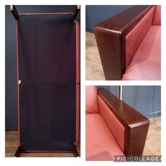 ☑️売約済　処分セール超極上マルニ木工ワインレッド赤高級2人掛けレザーソファー革ソファ