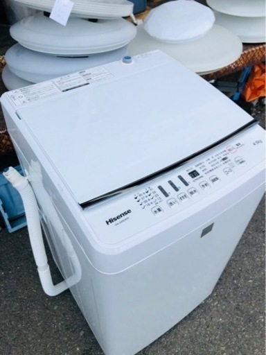 福岡市内配送設置無料　 ハイセンス 4．5kg全自動洗濯機 keyword キーワードホワイト HW-G45E4KW ❗️