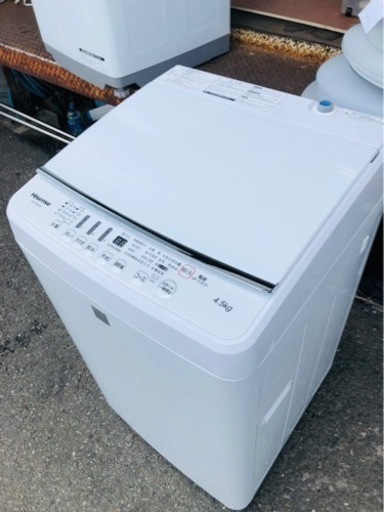 福岡市内配送設置無料　 ハイセンス 4．5kg全自動洗濯機 keyword キーワードホワイト HW-G45E4KW ❗️