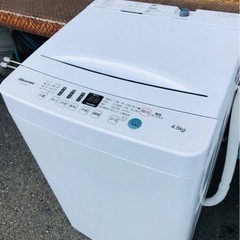 福岡市内配送設置無料　 ハイセンス 4．5kg全自動洗濯機 keyword キーワードホワイト HW-G45E4KW ❗️
