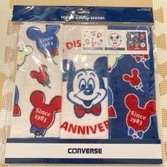 ディズニー　converseコラボ　ミニタオル