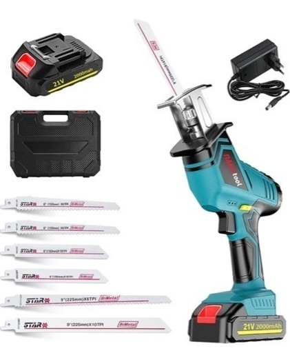 電動のこぎり 新品未使用★家庭用 小型 21V 2000mah レシプロソー　DIY 枝切り 充電式