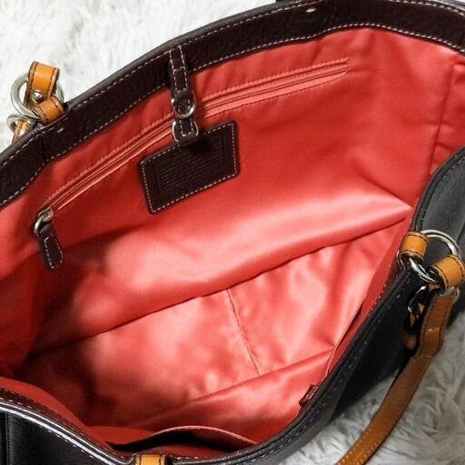 美品 COACH トート バッグ A4収納 収納袋 ブラウン レザー 茶 コーチ