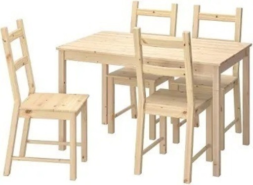 受け渡し者決まりました【ほぼ未使用】  IKEA INGO インゴー / IVAR イーヴァル テーブル＆チェア4脚, パイン材, 120 cm ダイニングセット