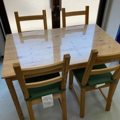 受け渡し者決まりました【ほぼ未使用】  IKEA INGO インゴー / IVAR イーヴァル テーブル＆チェア4脚, パイン材, 120 cm ダイニングセット