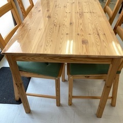受け渡し者決まりました【ほぼ未使用】  IKEA INGO インゴー / IVAR イーヴァル テーブル＆チェア4脚, パイン材, 120 cm ダイニングセット