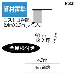 月4万円　大橋　資材置場　ルーフ付き　車5台駐車可　コストコ物置...