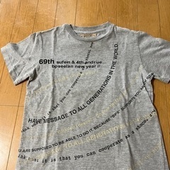 グレー英文字　男の子　Tシャツ 　140