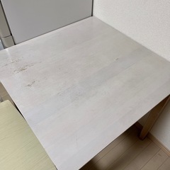 【決まりました】ホワイト×木目　ダイニングテーブル