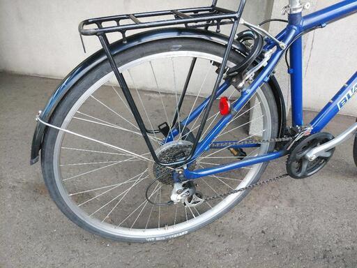 取引決定しました！札幌市内配達無料！防犯登録料込み。中古フロントサスペンション付クロスバイク480サイズ　ネイビー。 取引決定しました！札幌市内配達無料！防犯登録料込み。中古フロント