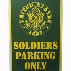 アメリカ雑貨ＵＳアーミー兵士専用駐車場のメタルサイン　