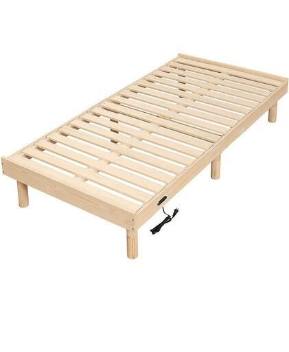 05e WLIVE ベッド すのこベッド シングル ベッドフレーム シングルベッド 木製 頑丈 コンセント付き 通気性 耐久性 ベッド下収納 フレーム 組み立て品 ナチュラル