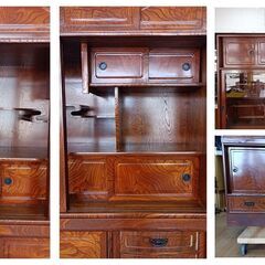 D48 長期展示品 欅 ケヤキ 水屋箪笥 幅120.5㎝