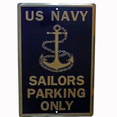 アメリカ雑貨　海軍セイラーズ専用駐車場看板　メタルパーキングサイ...
