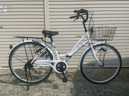 新品★未使用　ママチャリ　オートライト　 26インチ　シマノ製6段変速　パールホワイト②