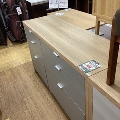 KG-101河口家具　トープ　メラミン　キッチンカウンター　グレー×ナチュラル