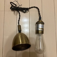 真鍮風　ライト　電気　吊るす　電球付き　ニトリ