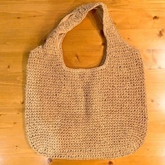 新品未使用 夏用麻の編み込みバッグ