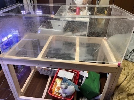 1200.600.450オールクリアアクリル水槽、水槽台セット