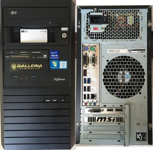 ゲーミングPC：Windows 10 pro i5-6500 16GB GTX1050Ti SSD240GB HDD1TB カードリーダ HDDトレイ DVD-multi 550W OSメディア ＆ WiFi 付