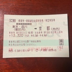【急募23/8/11指定)　新幹線チケット　自由席