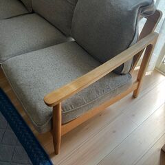 KEYUCA  3人掛けソファ　タモ材　美品