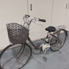 【引取限定】パナソニック　電動アシスト自転車　電気自転車　茶色