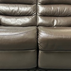 2人用電動本革リクライニングソファ(ビリーバー3本革DBR)