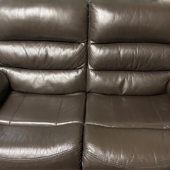 2人用電動本革リクライニングソファ(ビリーバー3本革DBR)