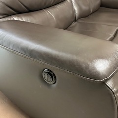 2人用電動本革リクライニングソファ(ビリーバー3本革DBR)