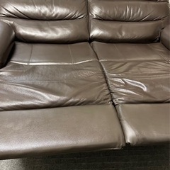 2人用電動本革リクライニングソファ(ビリーバー3本革DBR)