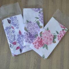 ◆新品・未使用◆花柄 ガーゼ手ぬぐい フェイスタオル 日本製 3枚