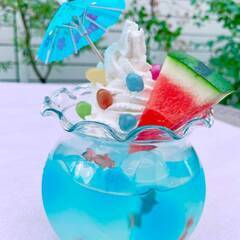 ぷかぷかゼリー「金魚鉢ドリンク」をつくろう！