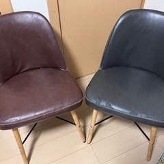 セット【ジャンク】革製 イス チェア 椅子