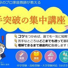 慶應義塾大学卒のプロ家庭教師が教える『苦手突破の集中講座』（中学・高校・大学受験対応）の画像