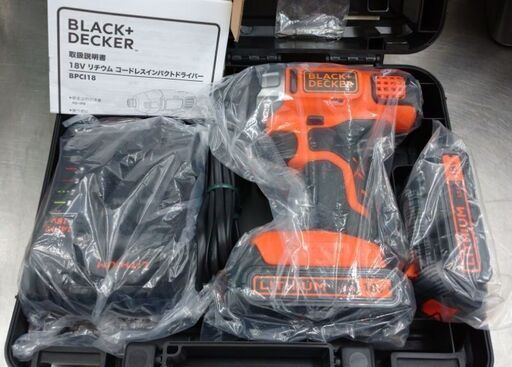 中古美品 BLACK+DECKER ブラックアンドデッカー 18Vコードレスインパクトドライバー BPCI18 2015年