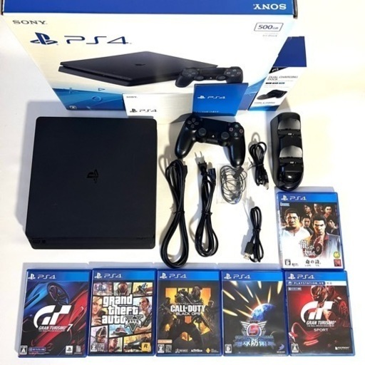 【値下げ】PS4 本体 CUH-2000AB01 500GB ⭐︎PS4ソフト6本 ⭐︎ 社外品コントローラー充電器