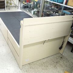 現状品 シングルベッド フレームのみ 引出し収納付き アイボリー ☆ 札幌市 北区 屯田 