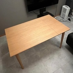 ダイニングテーブル　伸縮式　美品　天然木　幅90,120cm