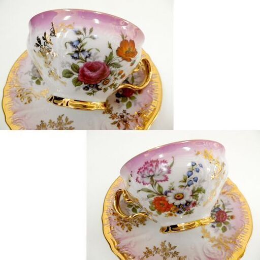 南12条店 マイセン ティーカップ C/S 金彩 花柄