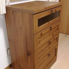 【美品】ビストロ チェスト ライトブラウン　幅58･奥行39.5･高さ90cm