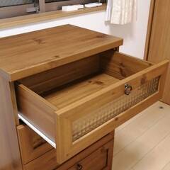 【美品】ビストロ チェスト ライトブラウン　幅58･奥行39.5･高さ90cm