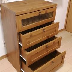 【美品】ビストロ チェスト ライトブラウン　幅58･奥行39.5･高さ90cm