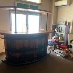 【ネット決済】特大ワイン樽のバーカウンター　アンティーク