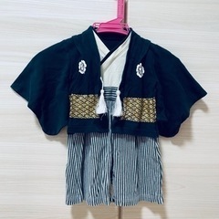 【紋付袴風カバーオール】70サイズ