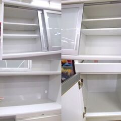 レンジボード 幅120×奥48×高207㎝ 大型 白エナメル ソフトクローズ キッチンボード 収納 キッチン収納 札幌 厚別店 レンジボード 幅120×奥48×高207㎝ 大型 白エナメル ソフト