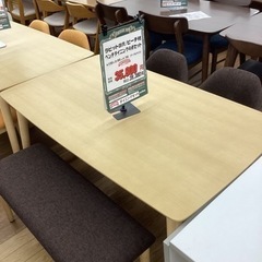 KG-106【新入荷　アウトレット】ラビットBR ベンチダイニング4点セット　ナチュラル×ブラウン