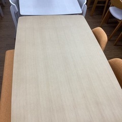 KG-107【新入荷　アウトレット】ラビットOR ベンチダイニング4点セット　ナチュラル×オレンジ